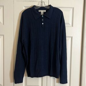 Geoffrey Beene Men’s size XL Dark Blue Sweater Collared G1